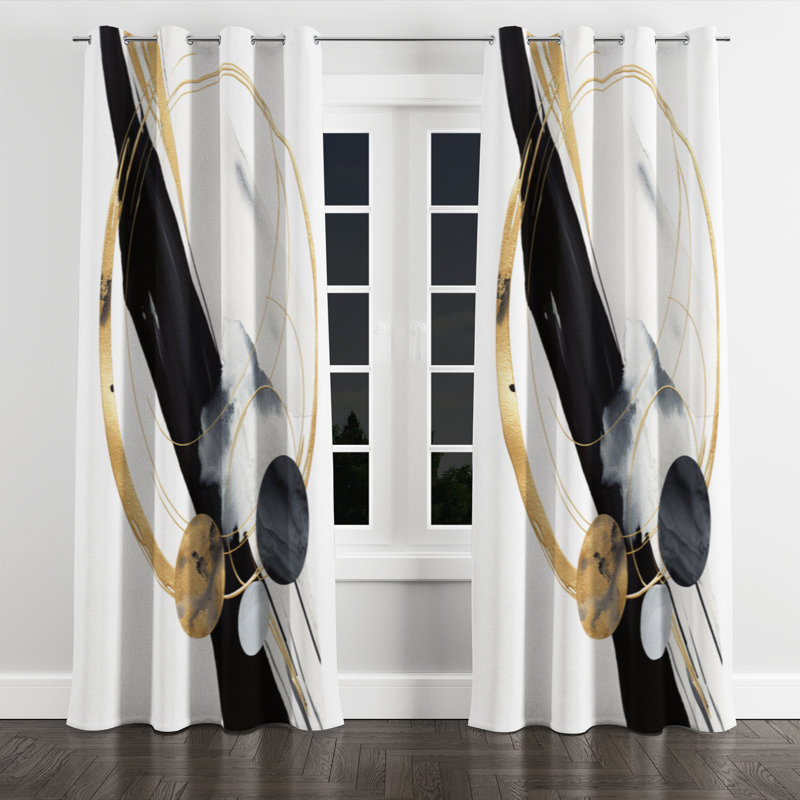 Marble Effect, peinture III - rideau occultant avec œillets - 1 panneau, L 52 po x L 108 po, Œillets argentés