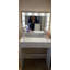 Bureau de coiffeuse avec miroir et lumières, coiffeuse avec grand tiroir, commode de rangement à 2 niveaux et 3 modes d'éclairage à luminosité réglable