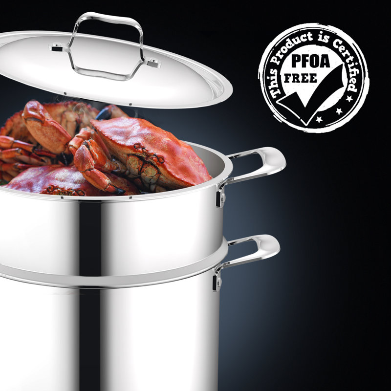 NutriChef 8 Quarts Stainless Steel Stock Pot