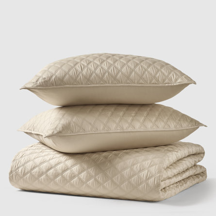 Premier Full/Queen 3Pc. Quilt Set Pale Gold