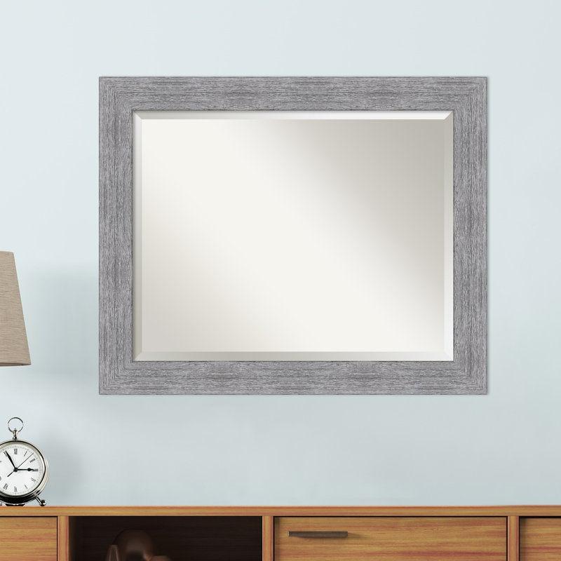 Roulston Flat Wall Mirror, Gray, 27" x 33"