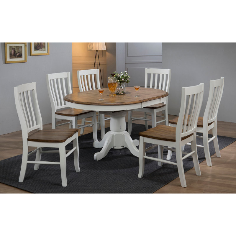 Ammon Solid Wood Solid Wood Top Pedestal Dining Set