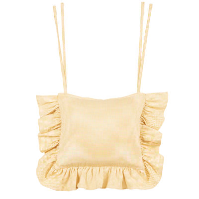 Mini Check Barley Ruffled Dining Chair Cushion