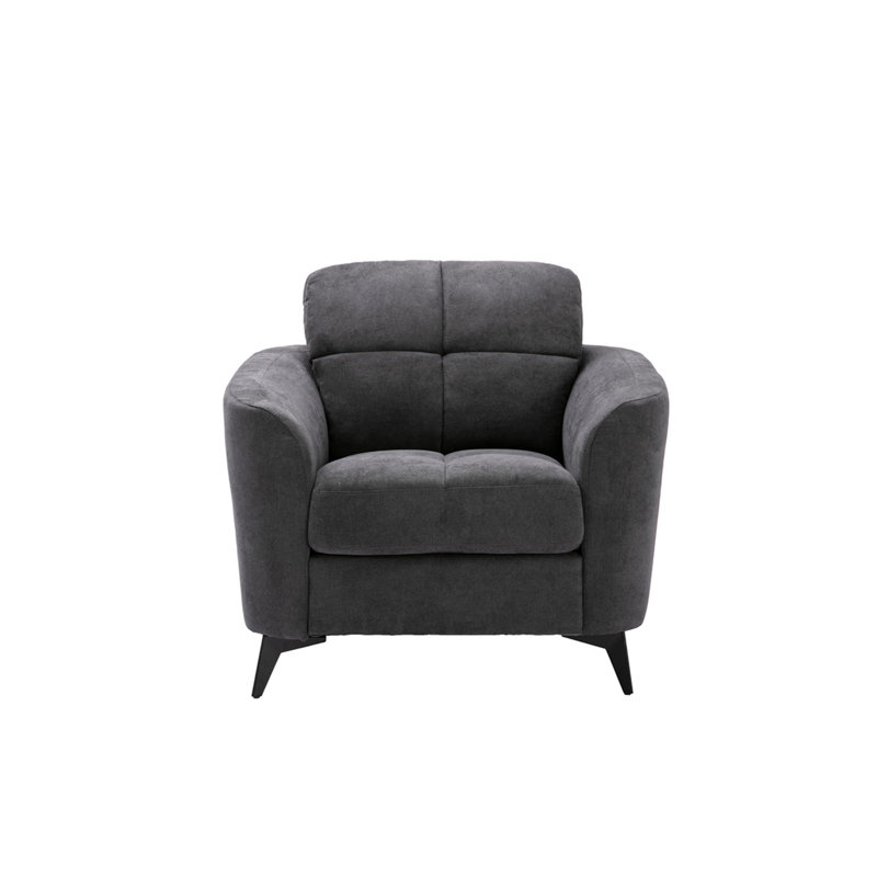 Chaise en tissu tissé gris l 39 po Carlotta, Gris