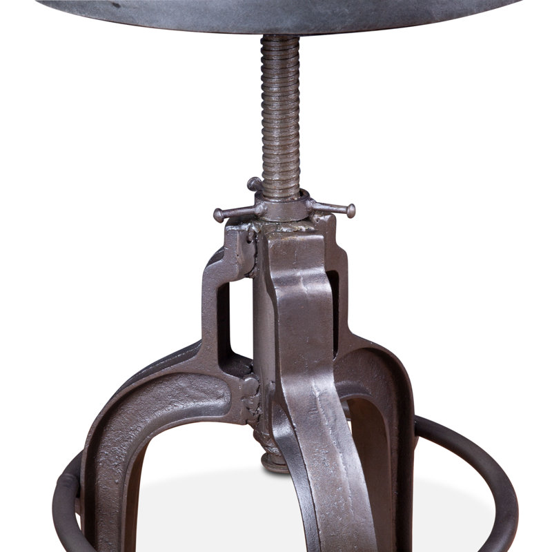 Wellington Upholstered Adjustable Stool with Metal Frame, Ebony