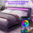 LED Platform Bed Frame With Adjustable Headboard with Wooden Slats, no Box Spring Needed-1195044270-1195044271