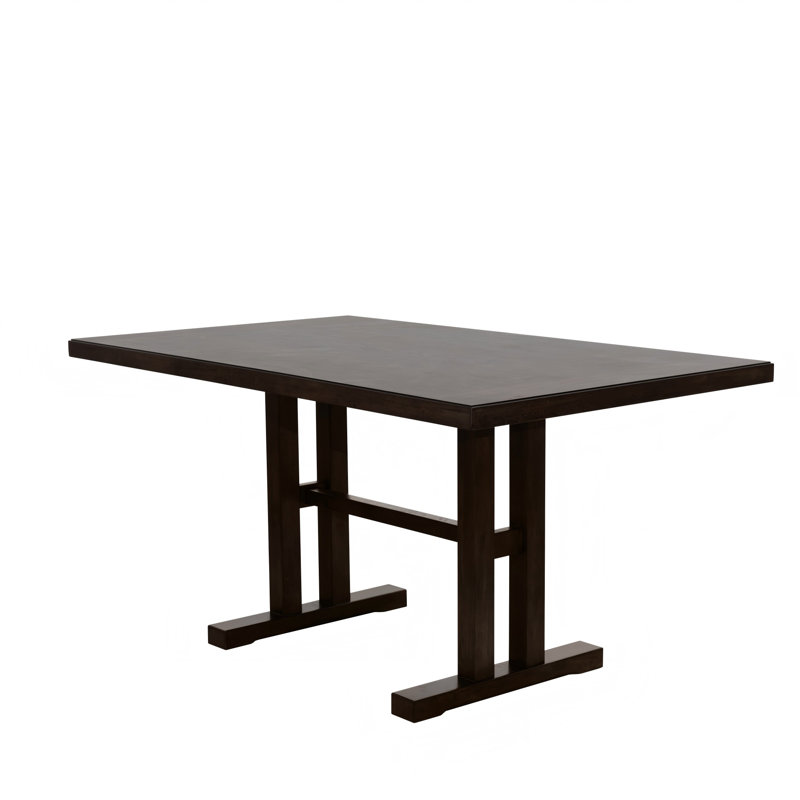 60 ″ Wide Dark Brown Solid Wood Rectangular Dining Table