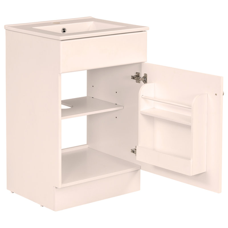 Meuble-lavabo de 20 po avec lavabo, meuble-lavabo avec tablette de porte et tablette réglable