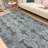 Alfa Rich Moroccan Bluish Gray Washable Cotton Area Rugs for Living Room Bedroom Kitchen Dining-1090487355
