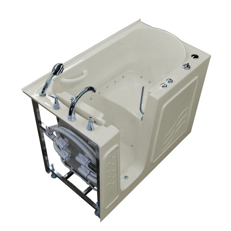 Santa Fe 52.8" x 26" Walk in Air Bathtub, Biscuit, Left