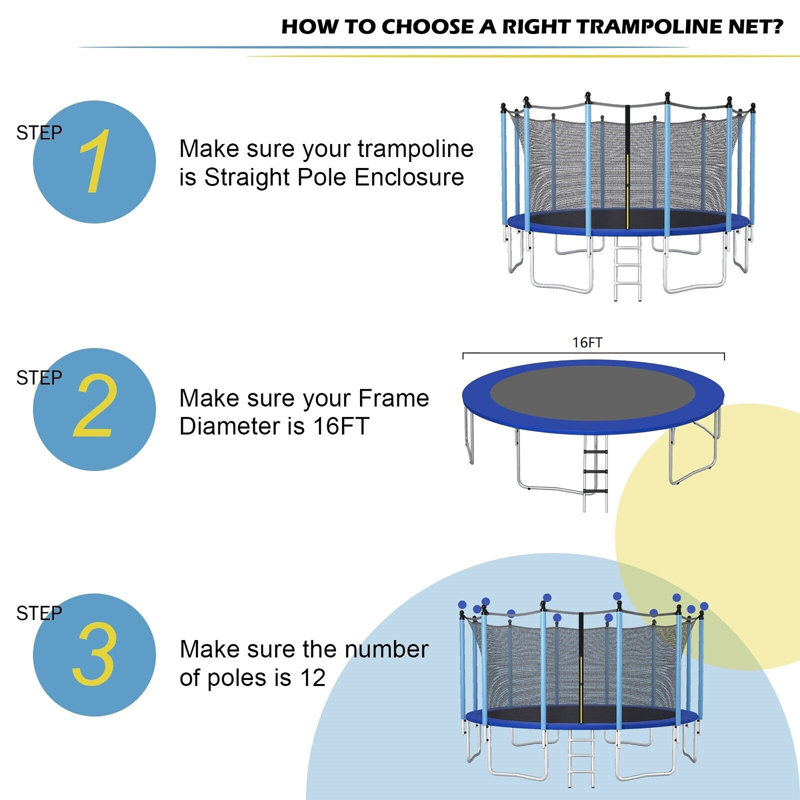 Filet de remplacement pour trampoline 16 '