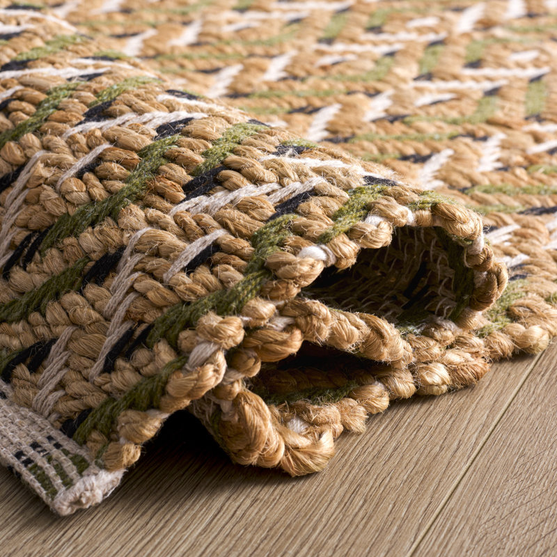 Natural Fiber 661 Flatweave 80% Jute; 20% Cotton Geometric Rug, Runner 2'3" x 8'