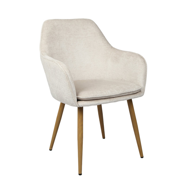 Velvet Armchair, Ash, Cream