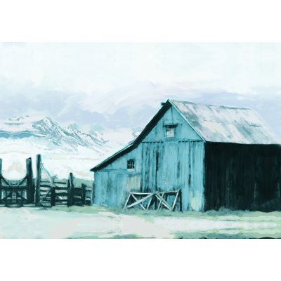 Teal Barn 2 - Wrapped Canvas Art Prints
