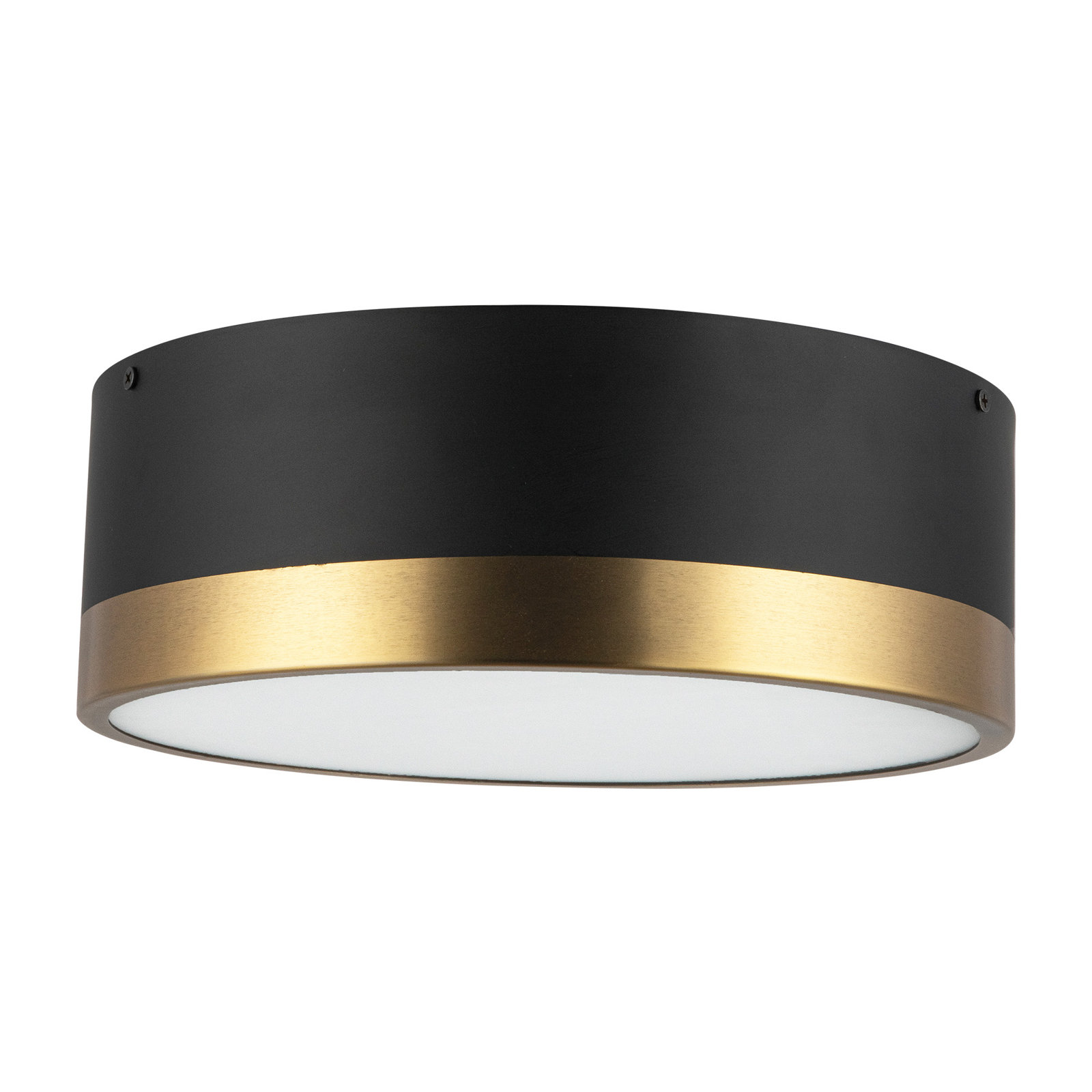 Mossy 2 Light Flush Mount, Aged Gold/Matte Black