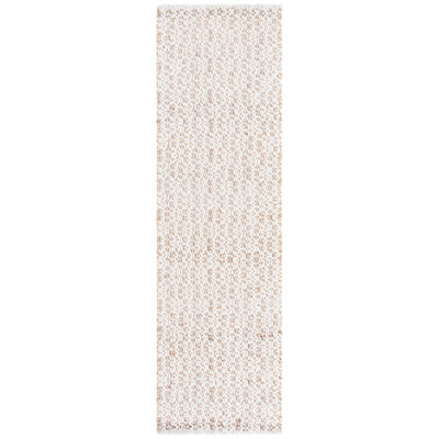 Natural Fiber 225 Hand Loomed Jute/Wool/Pet No Pattern Rug in Natural/Silver