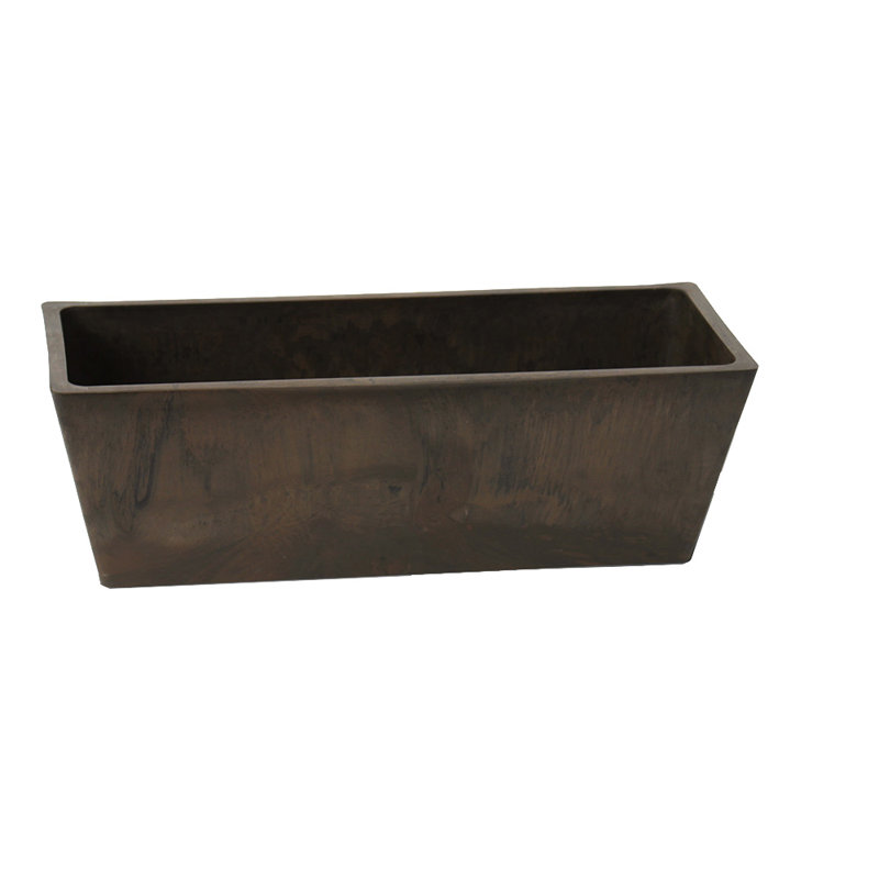 Cara Handmade Planter Box, 7" H x 20" W x 7.5" D, Dark Brown