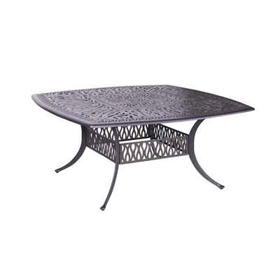 Square Gunmetal Aluminum Dining Table Capturing Desert Night Essence, 64 In Wide, 30 High, 101 Lb Of For A Encounter,