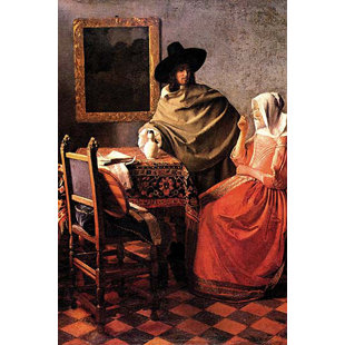 « glass of wine » par johannes vermeer, reproduction d’art