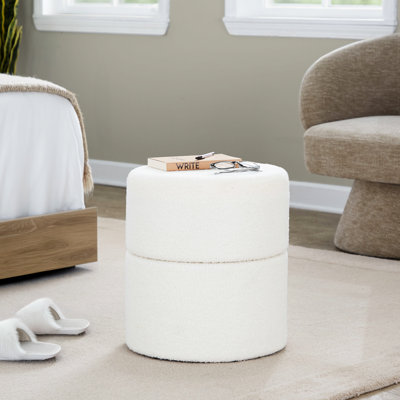Pivotant de 18 po de couleur crème, design contemporain, revêtement élégant, rembourrage en mousse, plateau, multi-usage, intérieur seulement, poids de 250 lb, sans assemblage, revêtement confortable, capacité,