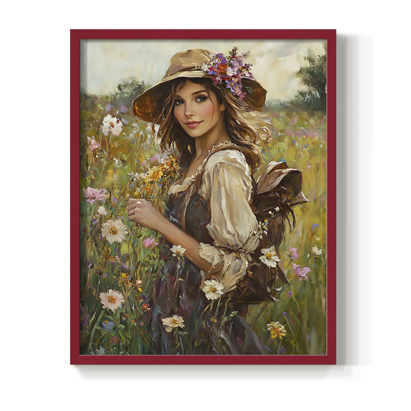 Reproduction encadrée WOMEN Series CCL XXXV - bois massif, H 11 po x l 9 po, Rouge