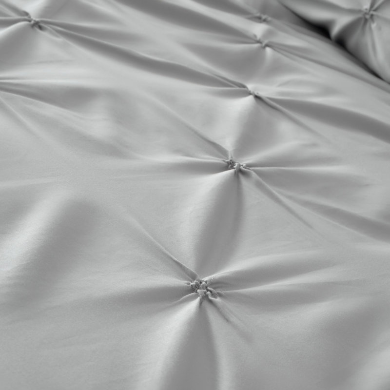 Microfibre Reversible Duvet Cover Set, Silver, Double