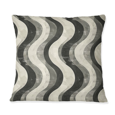 Gris géométrique rétro - coussin géométrique rétro