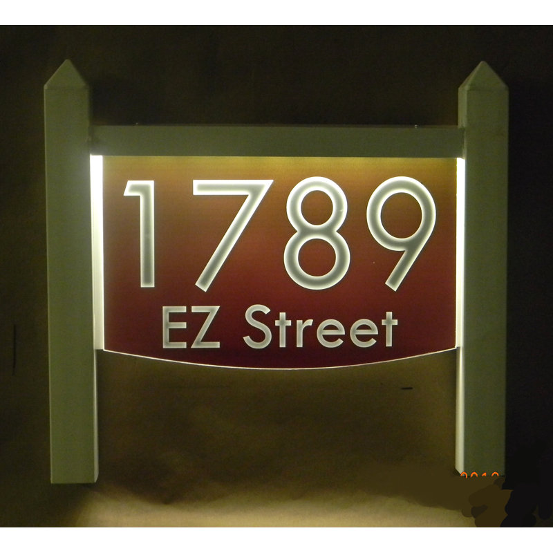Plaque d'adresse sur 2 lignes pour pelouse, Noir, Oui