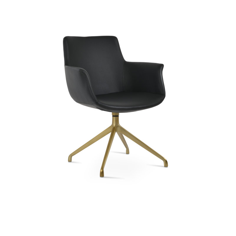 Fauteuil Bottega, Noir, Laiton