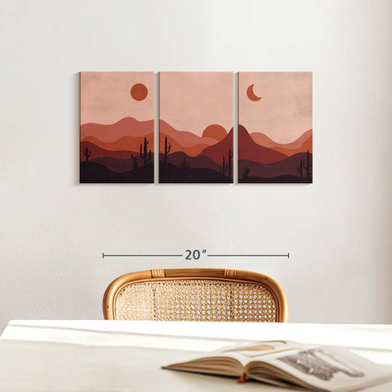 Désert de paysages abstraits, impression sur toile, H 26 po x l 12 po x P 1 po