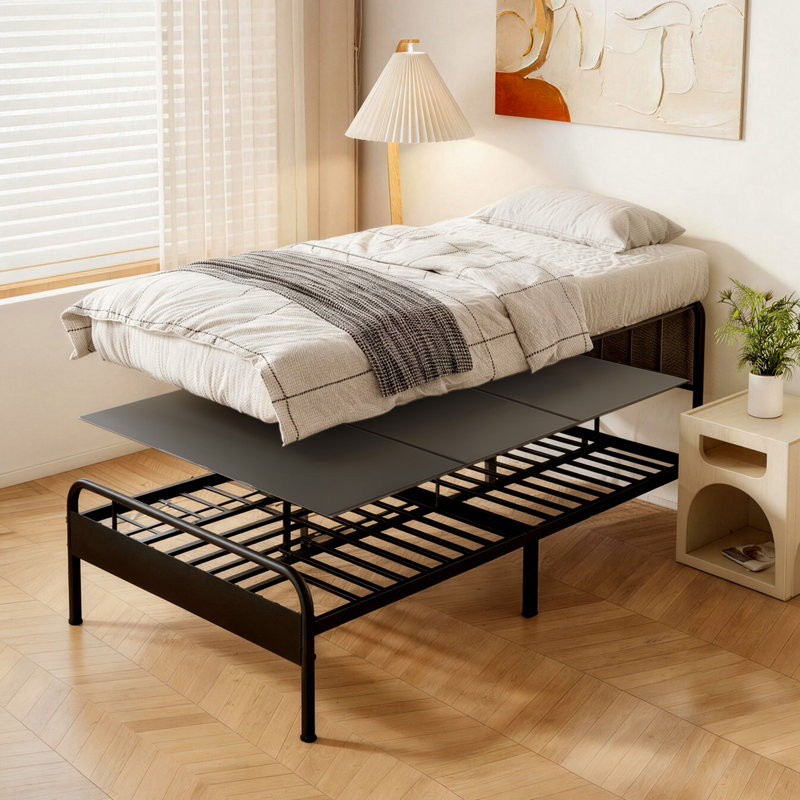 Bunkie Board, Twin Size 75 x 37.8 in, Foldable Bed Board Under Mattress with Hook-and-Loop Straps, PP Core with 600D Oxford Fabric, Anti-Sag for Metal Frames, Bunk Beds, and Sleeper Sofas