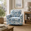 Floral Upholstery Degree Rotation Single Sofa Chair for Living Room, Bedroom, Office