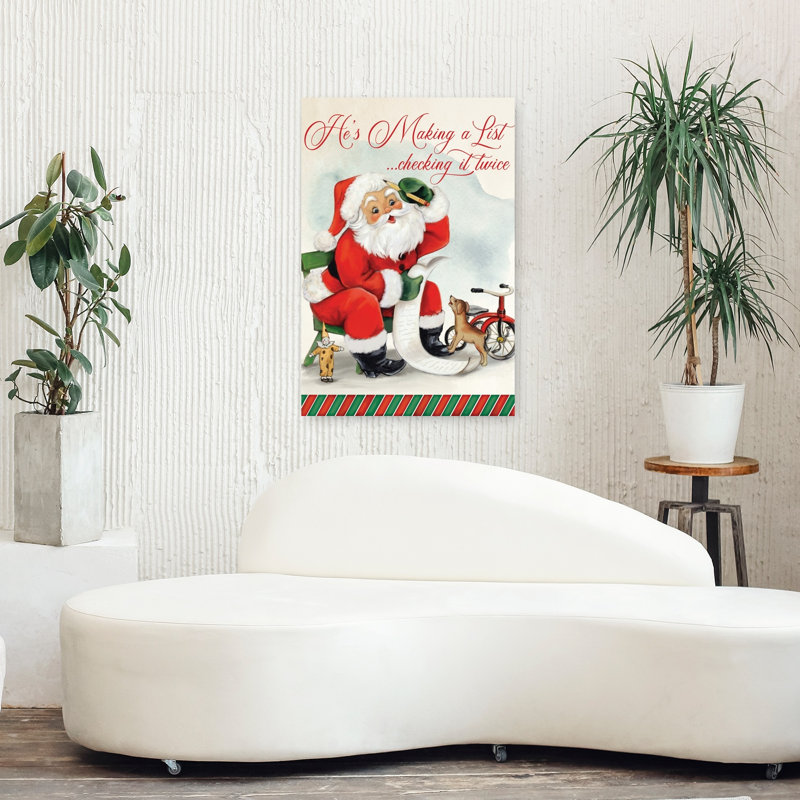 Santa's List, art contemporain, H 36 po x l 24 po
