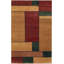 Chelsea Wool Geometric Area Rug in Green/Brown/Red-694805587