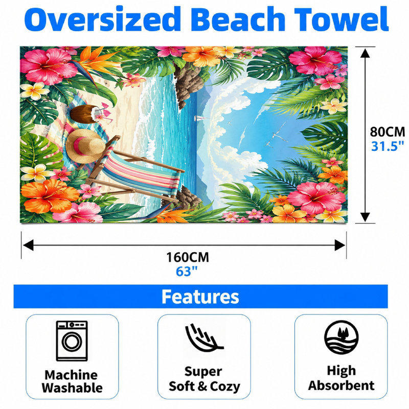 1 serviette de plage tropicale 1PCS