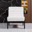 Fluffy Shearling-Style Accent Chair with Solid Wood Frame, Integrated Cushion, Modern Comfort-1108509255