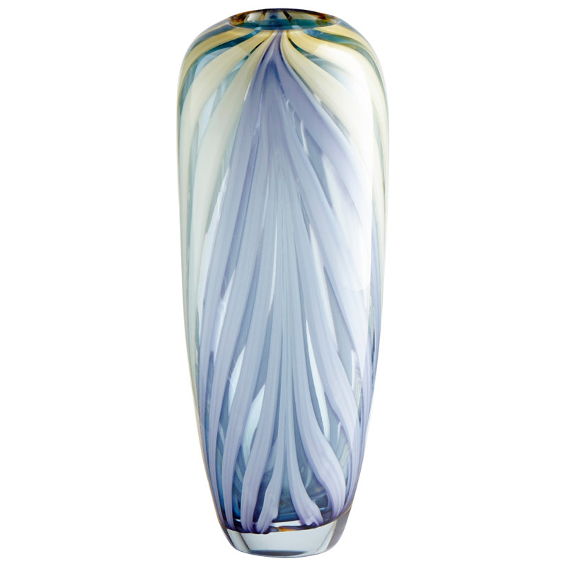 Vase de table en verre mauve/jaune Rhythm, H 14,25 po x l 5,5 po x P 5,5 po