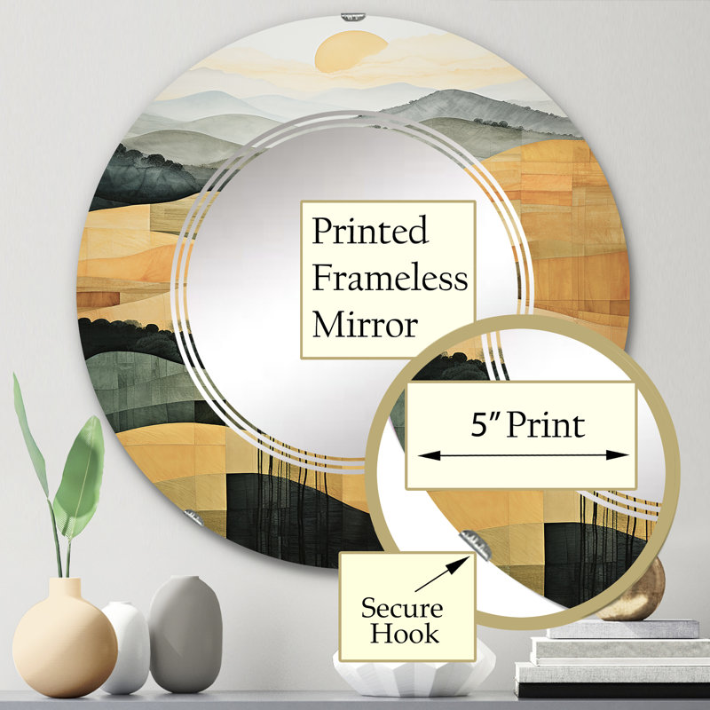 Miroir mural rond Monoi, 24 po x 24 po