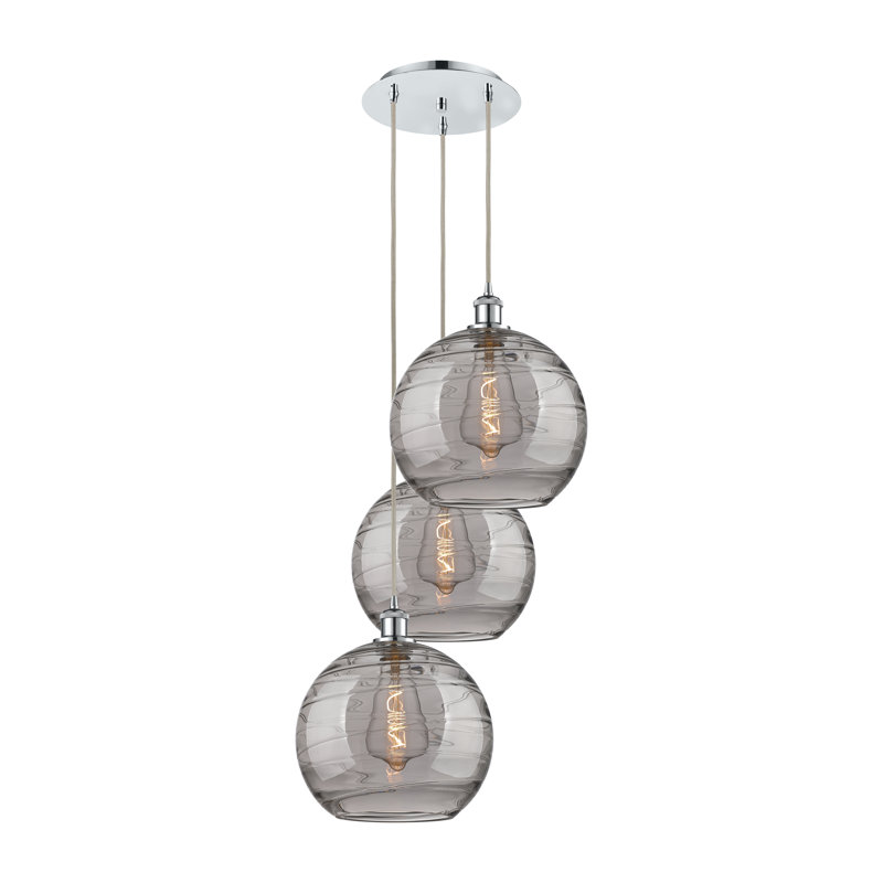 Luminaire suspendu 3 lumières Ellington, H 40,88 po x l 18,5 po x P 18,5 po, Chrome poli