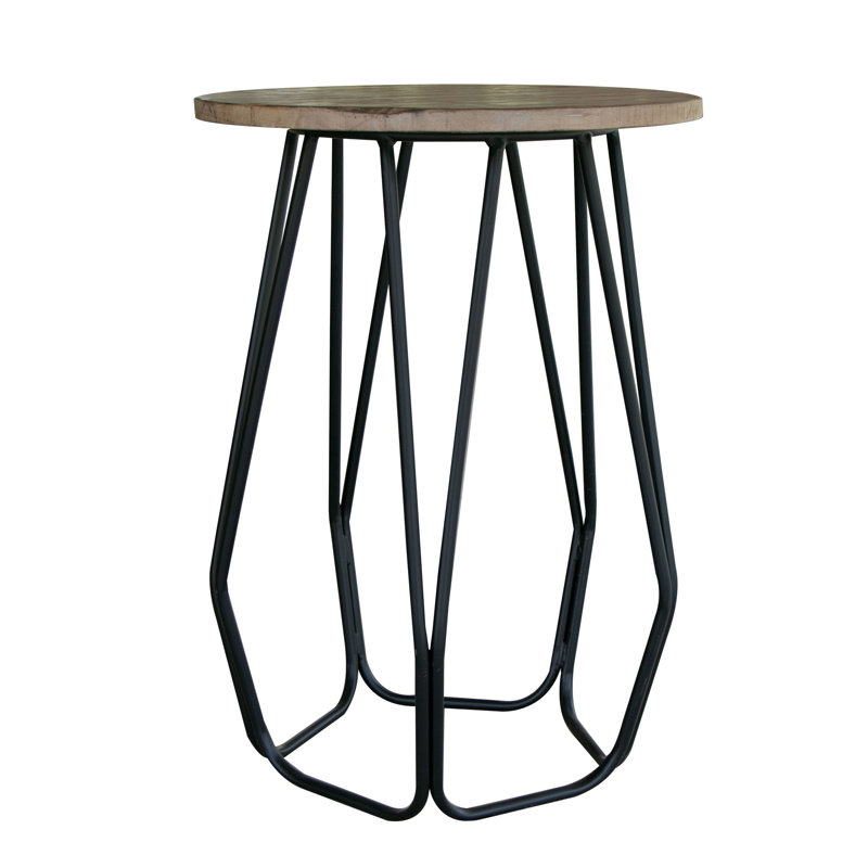 Table de chevet Jackaline, base en fer, H 25,75 po x l 18 po x P 18 po