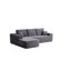 Canapé modulaire 104 po avec méridienne en forme de L et poches latérales de 104 po, conception modulaire moderne, assise profonde, canapé rembourré pour le salon / la chambre à coucher, aucun assemblage requis (tissu moelleux), gris, orienté vers la gauche-1040226353