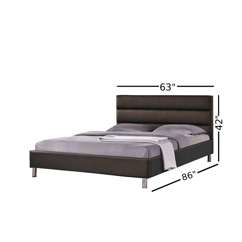 Lit partiellement rembourré avec matelas, Espresso, Très grand