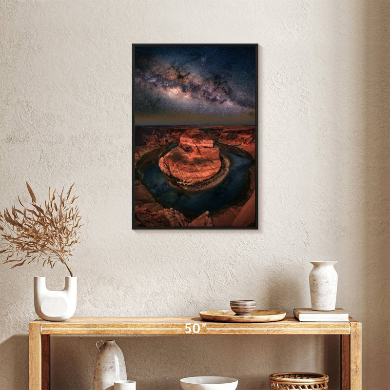 Horseshoe Bend Voie Lactée, 21 po x 31 po, Cadre flottant noir