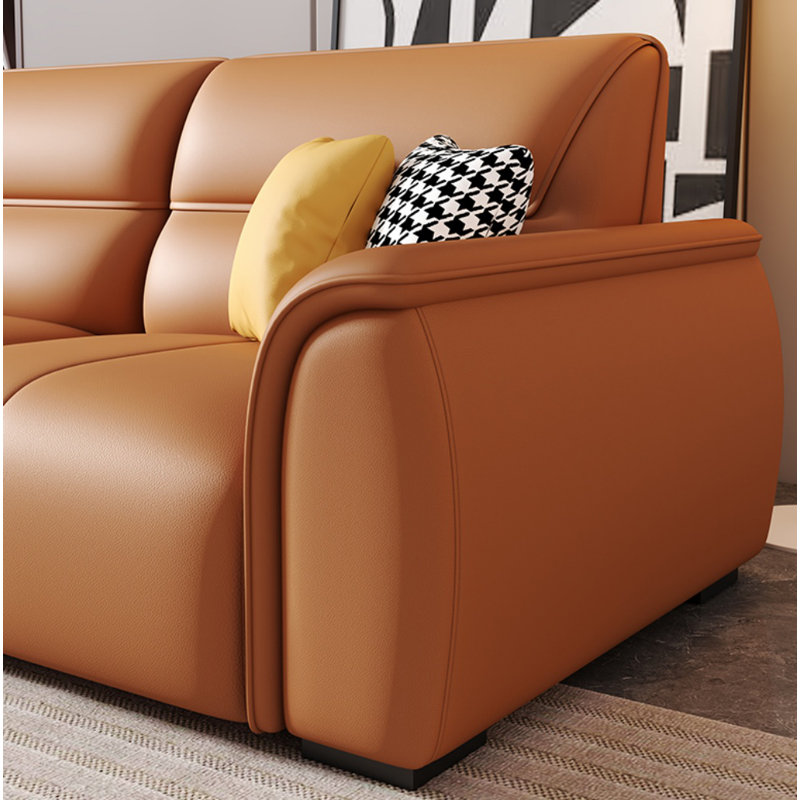 Canapé moderne simple décontracté, Orange, H 32,6 po x l 86,6 po x P 36,6 po, 2