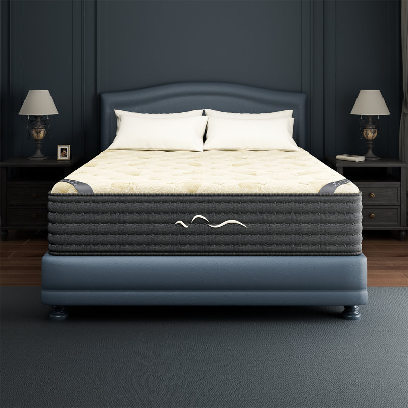 Matelas hybride double face haut de gamme de 12 pouces, sensation réversible moyenne / ferme, mousse viscoélastique rafraîchissante avec housse antistatique en cachemire, certifié CertiPUR-US, SGS Fire et Oeko-TEX