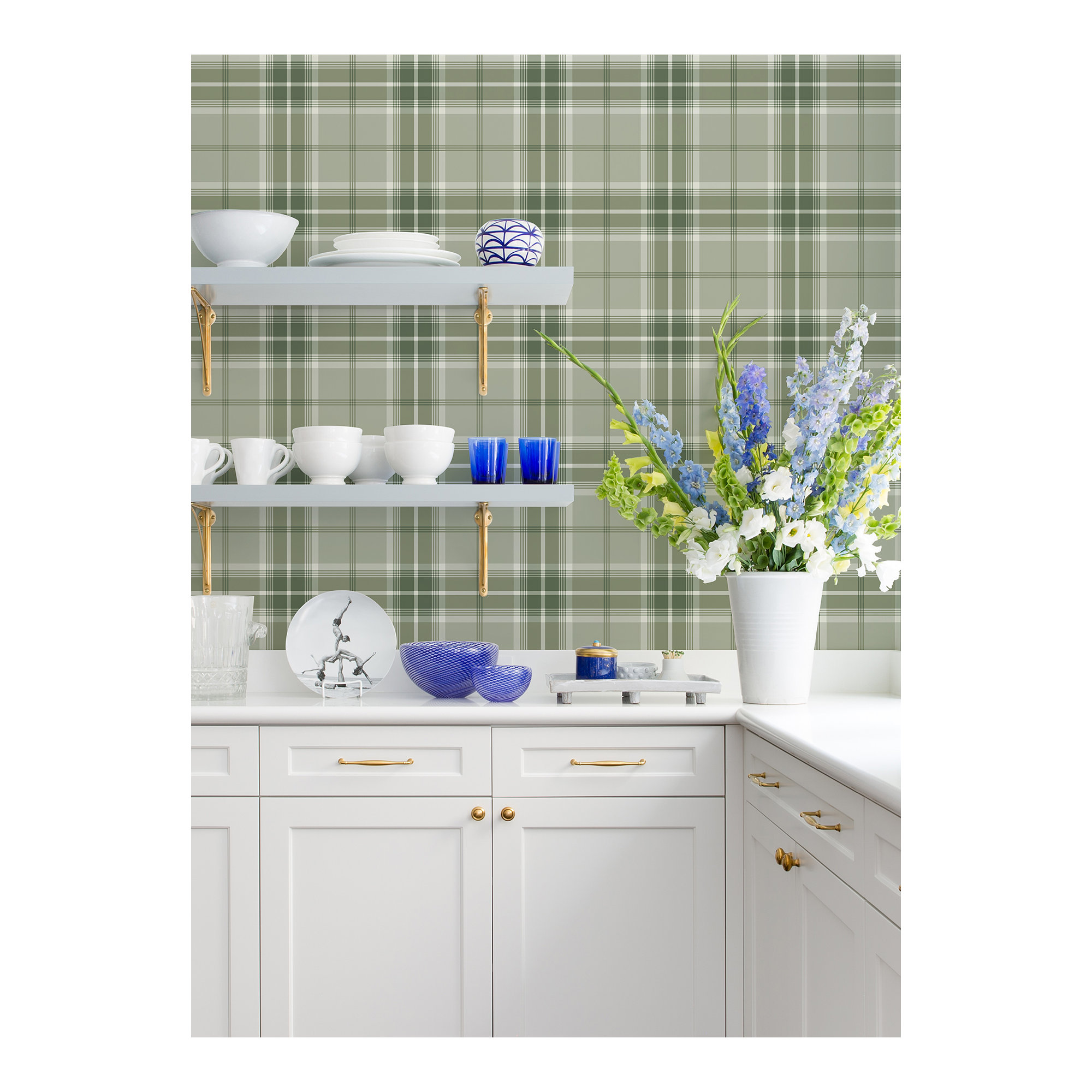 Plaid Wallpaper, Green