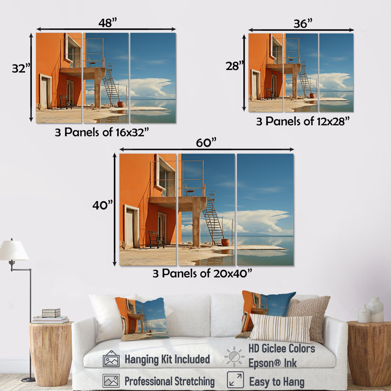 Ensemble de décorations murales Minimalist Industrial Landscape, H 40 po x l 60 po x P 1 po