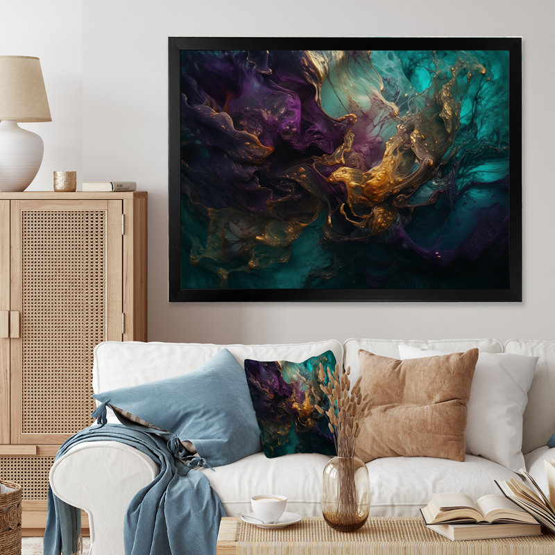 L'essence de la fluidité III sur toile, Cadre photo noir, H 12 po x l 20 po x P 1 po