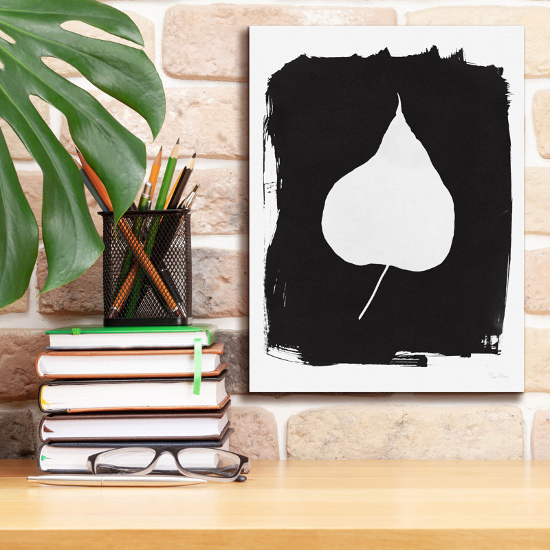 Toile épique «Nature by the Lake Leaves 3 Black» par Piper Rhue, art épique, 26 po x 34 po, H 16 po x l 12 po x P 0,75 po