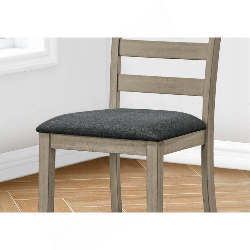 Transitional Upholstered Dining Chairs, Set Of 2, Comfortable Padded Seats, Durable Ladder Back Design For Kitchen And Dining Room